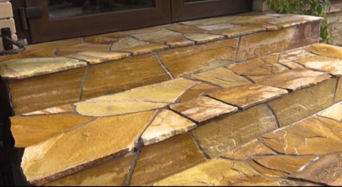 Плитняк златолит жёлтый золотистый для отмостки купить в Камчатском крае